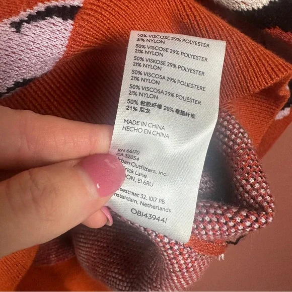 Maeve Boat Neck Orange and White Knit Sweater Size XS - Picture 10 of 11